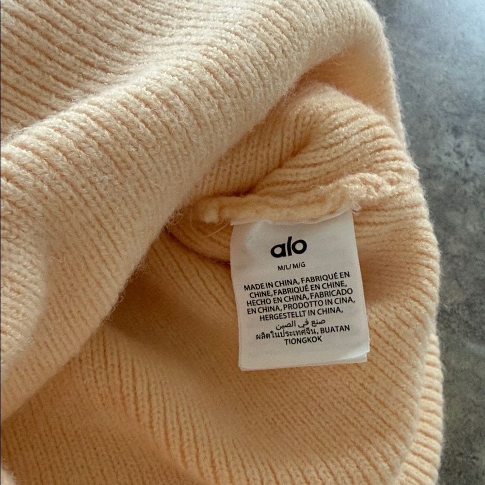 ALO Yoga Tan Knit Beanie - Picture 2 of 3